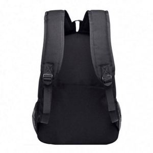 Simple Fashion College Daily <b>Black</b> Back Pack Nylon Oxford Teenage School Bag <b>Backpack</b> With Custom Logo - Product Image 4