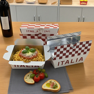 Contenedores de <span class=keywords><strong>comida</strong></span> forrados de lámina <span class=keywords><strong>a</strong></span> cuadros italianos clásicos personalizados, desechables, portátiles, con bloqueo térmico, para restaurantes, <span class=keywords><strong>catering</strong></span>, entrega - Product Image 1