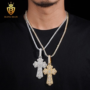 Offre Spéciale – Pendentif Homme Tendance <span class=keywords><strong>en</strong></span> Argent Sterling 925 avec Croix <span class=keywords><strong>Épée</strong></span> et Moissanite, Coupe Ronde, Style Hip Hop, Testeur de Diamant Inclus avec Certificat GRA - Product Image 6