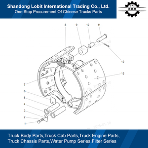 Sinotruk HOWO T5G sitrak อะไหล่เพลาขับรถบรรทุก C7H MCP16<span class=keywords><strong>สะพาน</strong></span>ขนาดกลาง12รู AZ450045000024เบรกแรงเสียดทานผ้าเบรก - Product Image 4
