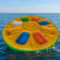 Bateau gonflable en bâche PVC, type OVNI, tractable, 8 places, design populaire, bateau donut pour jeux aquatiques en parc