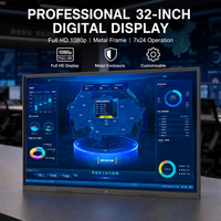 Pantalla LED de Señalización Digital de 32 Pulgadas Full HD con Marco Metálico para Uso en Interiores en Centros Comerciales, Exposiciones y Centros Gubernamentales OEM