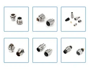 Soldadura macho de 2 pines codificada M12 A con blindaje, soldadura de enchufe de 2 pines de codificación M12 A, conector de 2 pines M12