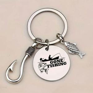 You're My Best Catch Fishing Keychain for Men, Stainless Steel <b>Hook</b> Pendant Gift for Fishermen, Romantic Couple Gift - Product Image 3