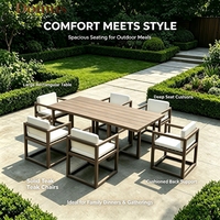 Ensemble de table et de chaises de salle à manger en teck de haute qualité, résistant aux intempéries, meubles de jardin pour patio, cour, villa