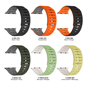 สายนาฬิกาแม่เหล็กนุ่มระบายอากาศได้ดี RYB สำหรับ <span class=keywords><strong>Apple</strong></span> <span class=keywords><strong>Watch</strong></span> ultra <span class=keywords><strong>SE</strong></span> 7 8 9 49 มม. 45 มม. 44 มม. 42 มม. 46 มม. สายซิลิโคนยืดหยุ่น - Product Image 4