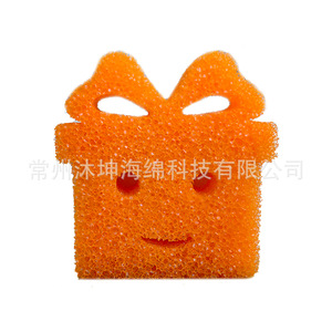 Éponge de nettoyage sensible à la température Munkcare, en matériau PU, pour cuisine, salle de bain, vaisselle, détachant, design visage souriant - Product Image 2
