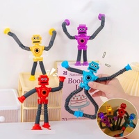 Mainan Robot Plastik Unik yang Dapat Mengubah Bentuk, Teleskopik, Menyala dalam Gelap, Tabung Peregang, Puzzle Anak, Pereda Stres