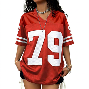 Custom Unisex Breathable 100% Polyester Print Streetwear American Football Jerseys Embroidery Patch Letter Logo Team Uniforms - Product Image 2
