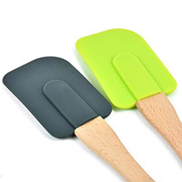 Ustensiles de cuisine en silicone de haute qualité, mini spatule de cuisson avec manche en bois, ustensiles de cuisine pour enfants