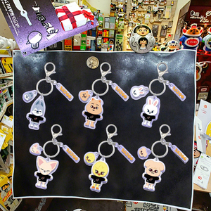 Llavero Colgante Acrílico de Dibujos Animados de Doble Cara Accesorios DIY Periférico de Ídolo KPOP <span class=keywords><strong>Stray</strong></span> Kids SK ZOO para Fan Amante del Anime - Product Image 2