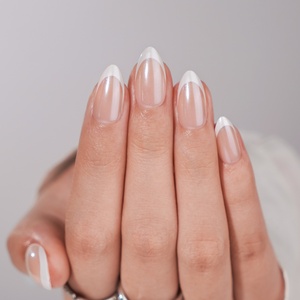 Faux ongles en gel souple à presser, réutilisables, couvrance totale, style français, personnalisables, vente en gros, luxe - Product Image 2