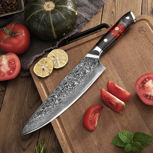 Coltello <span class=keywords><strong>da</strong></span> <span class=keywords><strong>Chef</strong></span> Giapponese in Acciaio Damasco VG10 10Cr15CoMoV Santoku con Manico in Legno di Acero Stabilizzato e Resina Composita KEENHOPE - Product Image 2