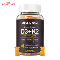 Compléments Gommeux Végans Vitamines D3, K2 et B12 – Vitamine D avec MK7 pour le Calcium, la Santé Osseuse et Immunitaire – Vitamine en Gomme