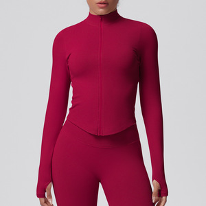Vêtements de Pilates classiques pour femmes, haut de sport à manches longues, corset de sport, sweat-shirt à fermeture éclair, vestes de yoga pour femmes, salle de sport - Product Image 4