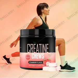WELLBODY Créatine Monohydrate en Gummies à Vendre, Stimulant Musculaire avec Sel Marin, Saveurs OEM, Comprimés à Mâcher de Créatine pour Adultes - Product Image 2