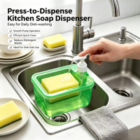 Distributeur de savon de cuisine à pression, idéal pour une utilisation près de l'évier, distributeur de savon pour évier, distributeur de savon de cuisine à pression