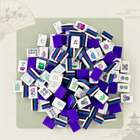Jeu de Mahjong américain 4 couches, 160 tuiles, avec dos violet et faces colorées, pour soirées jeux à la maison