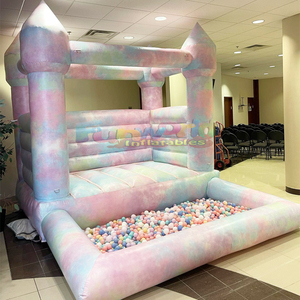 Castillo inflable comercial para fiestas infantiles, con diseño tie dye, con piscina de pelotas, castillo hinchable. - Product Image 5