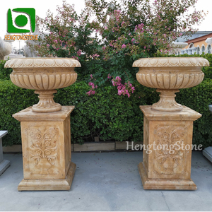 Flor decorativa de mármol blanco para jardín al aire libre y patrón de <span class=keywords><strong>cabeza</strong></span> de figura <span class=keywords><strong>griega</strong></span> <span class=keywords><strong>maceta</strong></span> de piedra tallada - Product Image 4