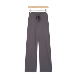 Pantalon large élastique taille haute coupe droite pour femme – Idéal fitness, course, décontracté, sport en extérieur, yoga - Product Image 4