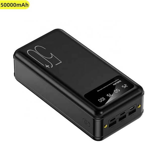 Custom logo Large Capacity Power Bank 50000mah 30000mAh Fast Charging Digital Display 3USB Powerful Outdoor Portable Power Banks