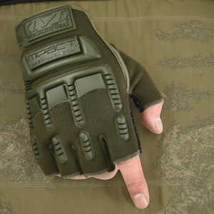 Gants tactiques mi-doigts pour sports de plein air, camping, tir, randonnée, moto, avec protection rigide en caoutchouc pour les articulations - Product Image 4