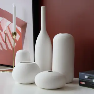 Vaso de cerâmica pequeno estilo chinês para decoração de casa vaso antigo branco nórdico