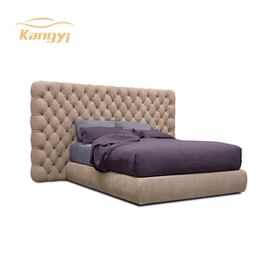 Bedroom Furniture Wooden Frame Platform <strong>Beige</strong> Purple Bed - Product Image 1