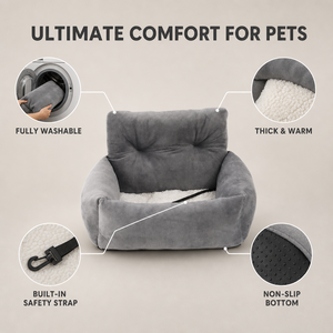 Siège auto portable pour <span class=keywords><strong>chien</strong></span>, rehausseur pour voyages <span class=keywords><strong>en</strong></span> voiture, <span class=keywords><strong>panier</strong></span> pour chat avec poignée et ceinture de sécurité, <span class=keywords><strong>lavable</strong></span> <span class=keywords><strong>en</strong></span> <span class=keywords><strong>machine</strong></span> - Product Image 4