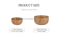 Woodsun Bol à Salade en Bois d'Acacia Petites Grandes Tailles Chine