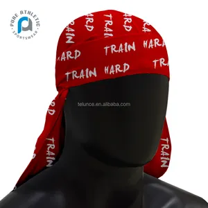 Pur Satin de haute qualité concepteur personnalisé pour hommes unisexe rouge Durags Bonnets en vrac vendeur personnalisé soie Logo <span class=keywords><strong>pas</strong></span> <span class=keywords><strong>cher</strong></span> Durags à vendre - Product Image 1