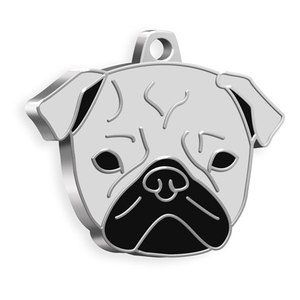Ciondolo per Collare per Cani Carlino Grigio - Product Image 1
