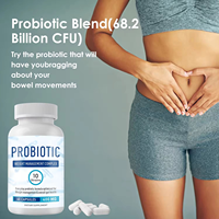 Complément Probiotique 68,2 Milliards de UFC Curcuma 95% Curcuminoïdes Moringa Feuille de Curry Lécithine BioPerine 60 Capsules Végétales Végétaliennes
