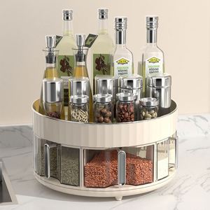 Wannuo Rotating Kitchen Spice Organizer Easy-to-reach Spice Storage Tray Insect-proof Spice Organizer for Home - Product Image 4