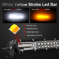 Barra de Luces LED Todoterreno de 7 Pulgadas, Impermeable IP68, 12D, Amarillo Blanco, Doble Color, Luces de Techo 4x4