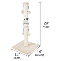 Fournisseurs personnalisé moderne crème du sol au plafond mât à gratter pour chat tour jouets chat grimpant arbre avec 4 boules suspendues pour l'allemagne