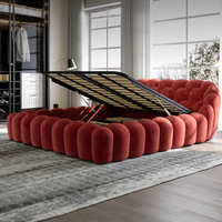 Neues Design Leathaire Doppel-Cloud-Bettgestell Modernes King-Size Bubble-Lit Italienisches Luxus-Master-Villa-Schlafzimmer-Möbelset
