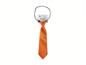 Elastic <b>Tie</b> 6.5x28cm Orange Solid <b>Polyester</b> Pre-Tied Casual Caravats - Product Image 1