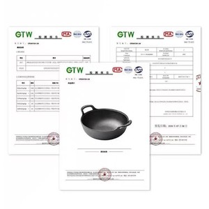 Mini <span class=keywords><strong>Wok</strong></span> Ecológico de Hierro Fundido con Tapa de Madera - Sartén Antiadherente de Fondo Plano con Asa de Bucle para Inducción y Gas - Product Image 6