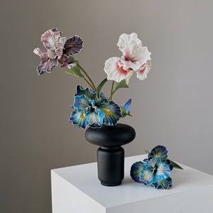 Fleur artificielle Iris double tête Alice, imprimée en 3D, pour décoration de mariage, absorbant les couleurs, pour l'exportation - Product Image 2