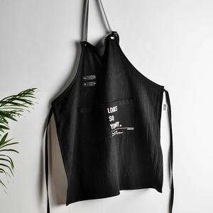Tablier en coton et lin, couleur unie, style coréen, pour la cuisine, le travail, le boucher - Product Image 6