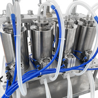 Machine de remplissage sous vide automatique à quatre têtes, 1000 bouteilles par heure, 200W, commande PLC, pour jus et huile.