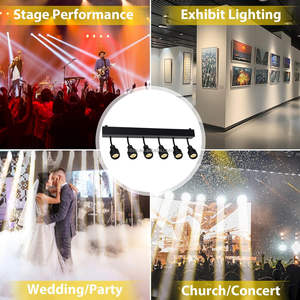 Barra de Luces Pinspot TIITEE, 6 Luces Pinspot LED para Escenario, Regulables, Blanco Cálido, DMX, Activadas por Sonido, con Control Remoto - Product Image 4