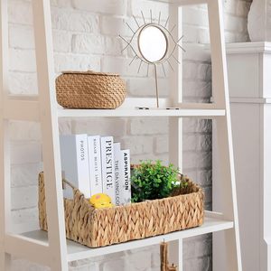 Cesta de Almacenamiento de Ratán Rectangular para Montar en la Pared, Organizador de Oficina Ecológico, Portadocumentos, Cesta Decorativa - Product Image 5