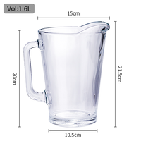 Pichet à eau en verre Elite Soda-lime 1,6 L (54 oz) – Pot de rechange en verre pour usage domestique – Prix promotionnel