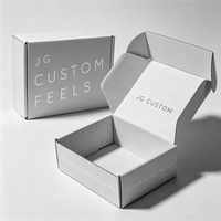Boîtes d'expédition en carton ondulé gris écologiques avec logo personnalisé imprimé, emballage en papier, boîte pliante carrée pour cadeau