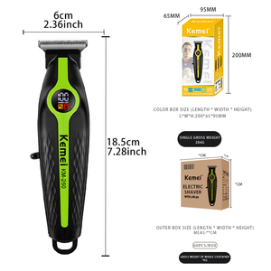 เคเมอิ KM-260 1200mAh เครื่องตัดผมไฟฟ้าแบบมืออาชีพสำหรับผู้ชาย ใบมีดเหล็กคุณภาพสูง 7200RPM มอเตอร์เร็ว เครื่องเล็มเคราไร้สาย - Product Image 2