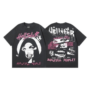 Camisetas Helly de Alta Calidad, Estilo Hip Hop, Vintage, con Letras, Antibacterianas, de Gran Gramaje, Streetwear, Oversize, Unisex - Product Image 4