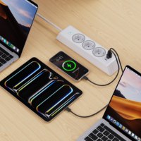 Nouvelle multiprise créative PD 25W Type C USB avec interrupteur et anneau lumineux, s'allume à l'insertion de la prise, norme KC EU 16A